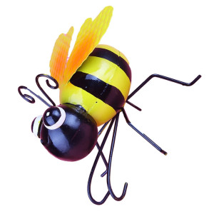 Funny Bee Garden Decor | Cute Hand-Painted Metal Ornament