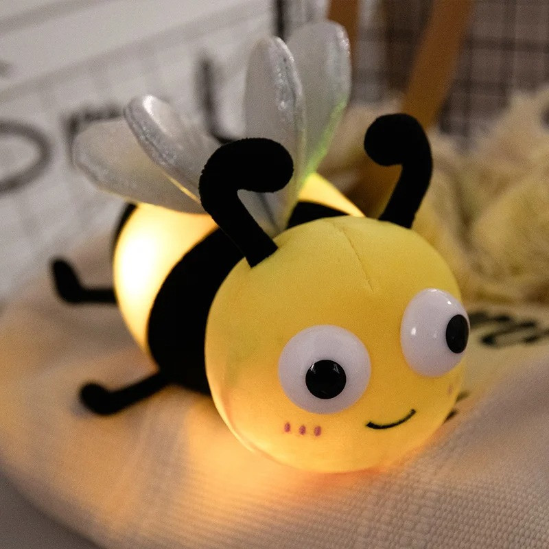 Peluche Abeille Veilleuse LED | Doudou Lumineux Cadeau Enfant