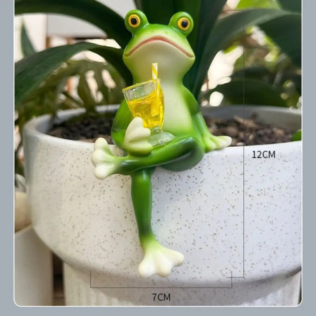 Figurine Grenouille Cocktail Amusante | Déco Jardin & Intérieur