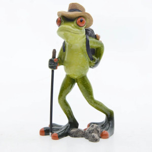 Figurine Grenouille Randonneuse Drôle | Déco Jardin & Maison