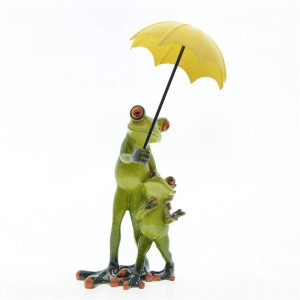 Figurine Famille Grenouille sous la Pluie | Déco & Cadeau Original