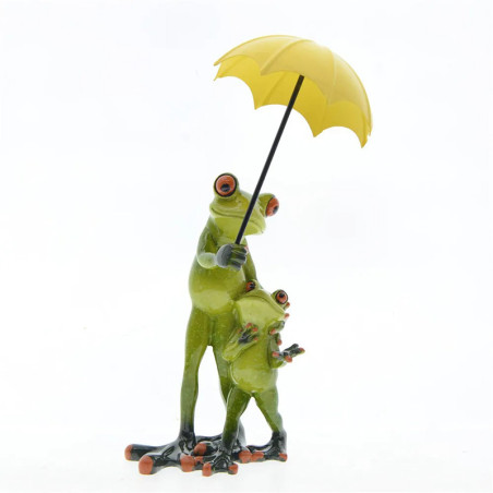 Figurine Famille Grenouille sous la Pluie | Déco & Cadeau Original
