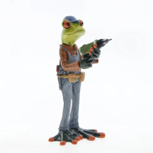 Figurine Grenouille Bricoleuse Amusante | Déco Jardin & Maison
