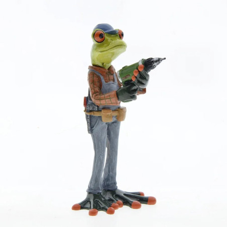 Figurine Grenouille Bricoleuse Amusante | Déco Jardin & Maison