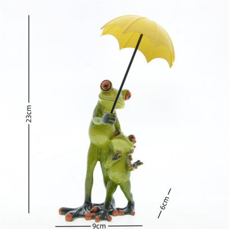 Figurine Famille Grenouille sous la Pluie | Déco & Cadeau Original