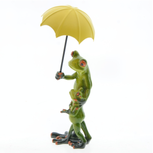 Figurine Famille Grenouille sous la Pluie | Déco & Cadeau Original