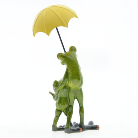 Figurine Famille Grenouille sous la Pluie | Déco & Cadeau Original