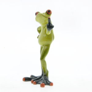 Funny Middle Finger Frog Statue | Unique Rude Home Decor Gift