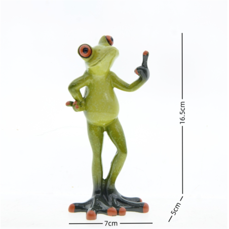 Funny Middle Finger Frog Statue | Unique Rude Home Decor Gift