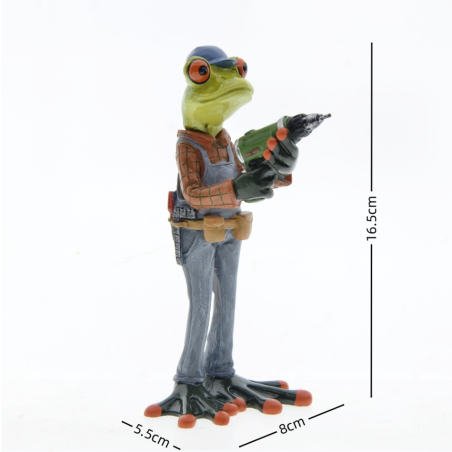Figurine Grenouille Bricoleuse Amusante | Déco Jardin & Maison