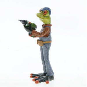 Figurine Grenouille Bricoleuse Amusante | Déco Jardin & Maison