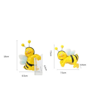Accroche-Pots Abeilles Amusantes - Lot de 2 Figurines Jardin