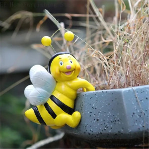 Funny Bee Pot Huggers - Set of 2 | Cute Garden Decor Gift