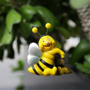 Accroche-Pots Abeilles Amusantes - Lot de 2 Figurines Jardin