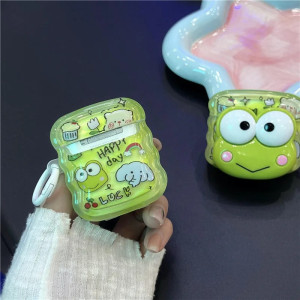 Coque AirPods Grenouille Mignonne "Happy Day" - Idée Cadeau Kawaii