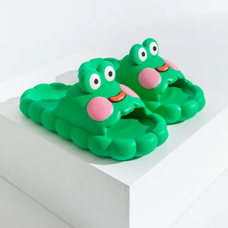Claquettes Grenouille Nuage | Chaussons Mignons & Cadeau Geek