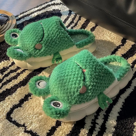 Chaussons Grenouille Mignons | Pantoufles Peluche | 1001abeilles