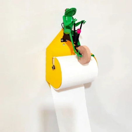 Porte-Papier Toilette Grenouille à Vélo | Déco Originale