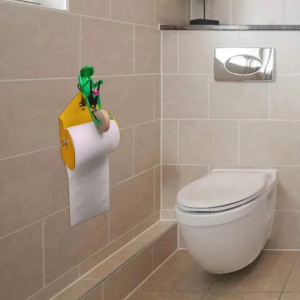 Porte-Papier Toilette Grenouille à Vélo | Déco Originale