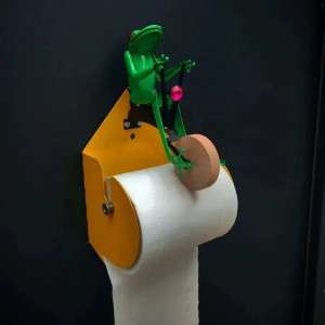 Porte-Papier Toilette Grenouille à Vélo | Déco Originale
