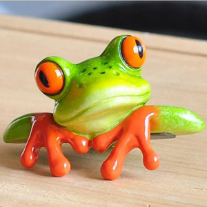 Figurine Grenouille Résine 3D Amusante | Déco Tropicale