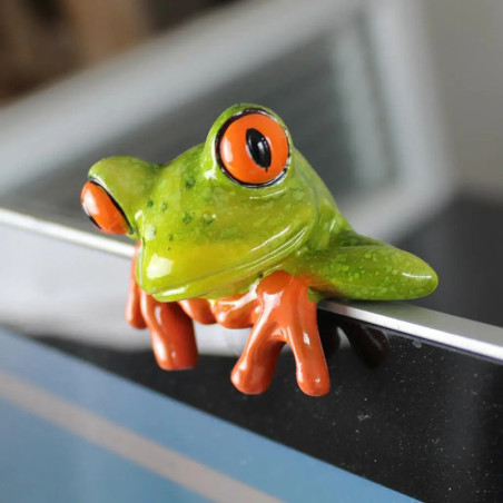 Figurine Grenouille Résine 3D Amusante | Déco Tropicale