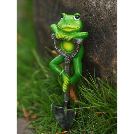 Statue Grenouille Amusante sur Pelle | Décoration Jardin Originale