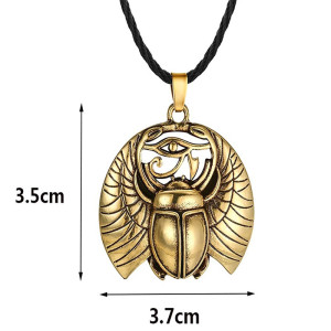 Mystical Scarab Necklace – Protective Eye of Horus Pendant