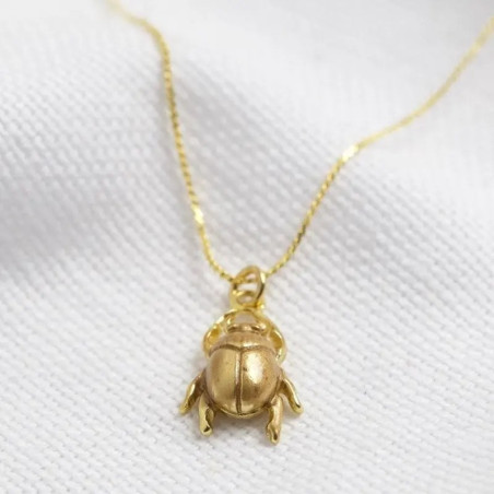 Collier Scarabée Doré | Bijou Spirituel Minimaliste
