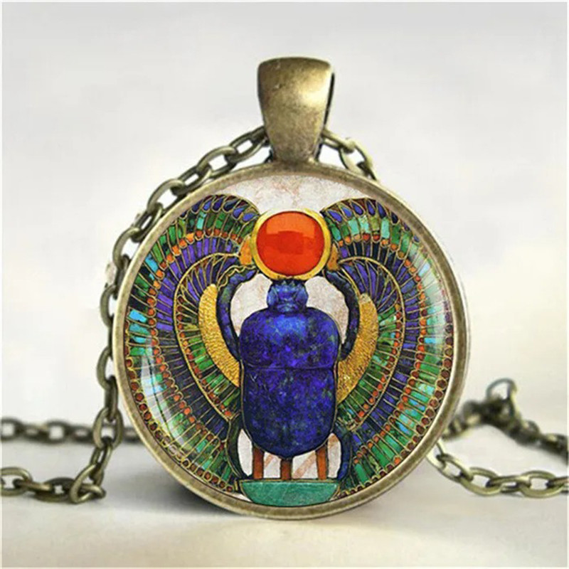 Collier Scarabée Égyptien | Pendentif Khépri Soleil Sacré