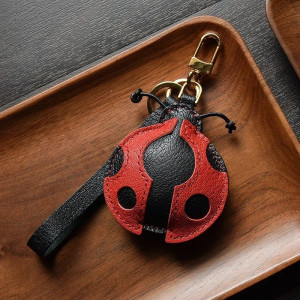 Porte-Clé Coccinelle Cuir Fait Main | Cadeau Porte-Bonheur