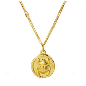 Collier Scarabée Solaire | Doré & Argenté en Acier Inoxydable