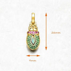 Egyptian Scarab Beetle Pendant | 925 Silver & Gemstones
