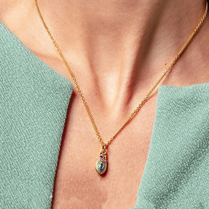 Pendentif Scarabée Égyptien | Argent 925 & Pierres Fines