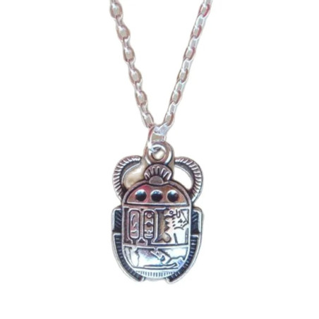 Collier Scarabée Égyptien | Bijou Vintage Hiéroglyphes