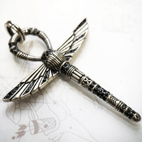 Scarab Ankh Pendant in 925 Silver | Unique Egyptian Jewelry