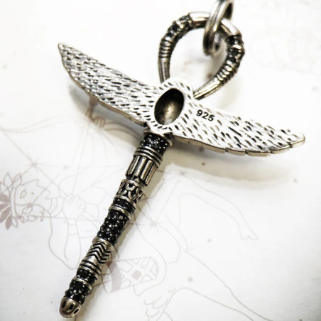 Pendentif Ankh Scarabée Argent 925 | Bijou Égyptien Unique