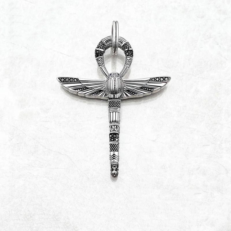 Pendentif Ankh Scarabée Argent 925 | Bijou Égyptien Unique