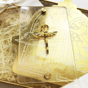 Pendentif Ankh Scarabée Or – Bijou Argent 925 & Pierre Noire