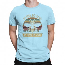 T-shirt Abeilles pour Homme No Bees, No Honey bleu clair