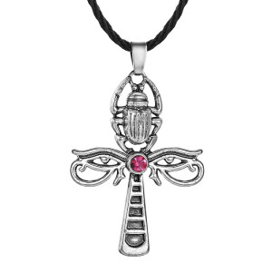 Pendentif Scarabée, Ankh & Œil d'Horus - Croix Égyptienne