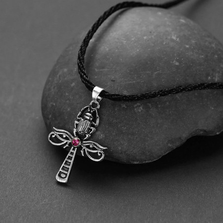 Pendentif Scarabée, Ankh & Œil d'Horus - Croix Égyptienne