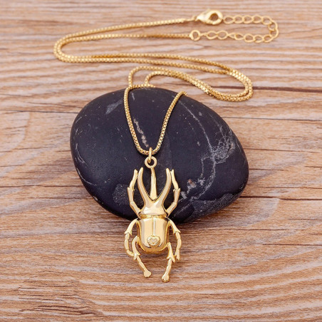 Collier Scarabée Doré Mignon | Cadeau Unique pour Femme