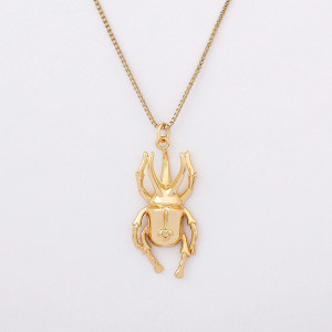 Cute Gold Scarab Beetle Necklace | Unique Gift for Women