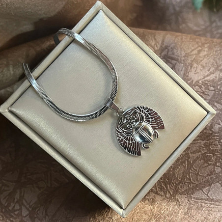 Collier Scarabée Ailes Solaires Or & Argent | 1001 Abeilles