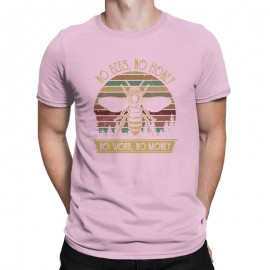 T-shirt Abeilles pour Homme No Bees, No Honey rose