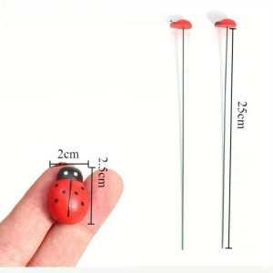 Picchetti Coccinella Giardino - Set 10 Decorazioni Legno Metallo