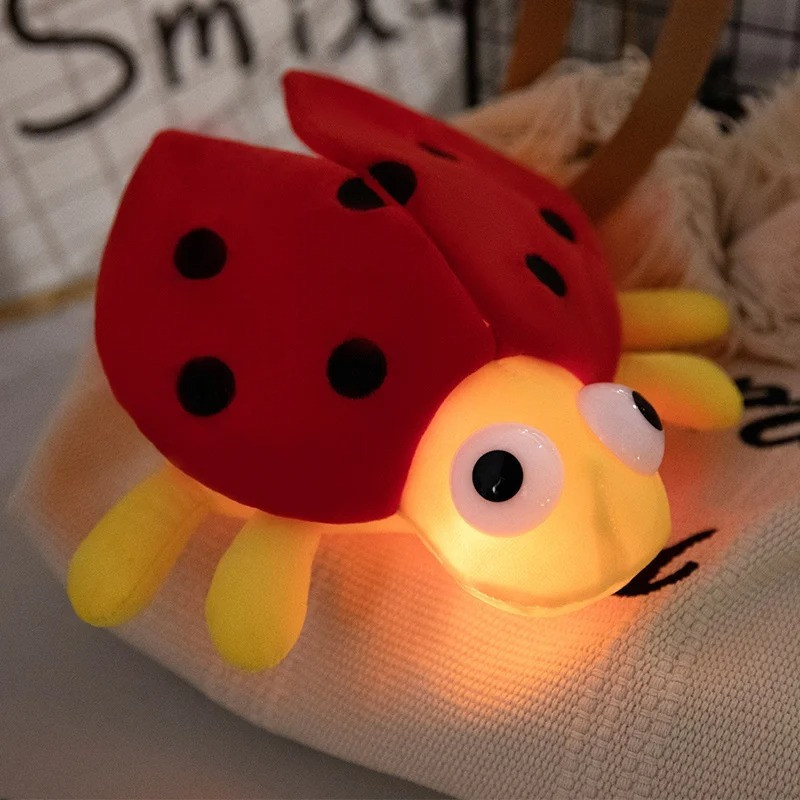 Veilleuse Coccinelle Peluche LED | Lumière Douce pour Enfant
