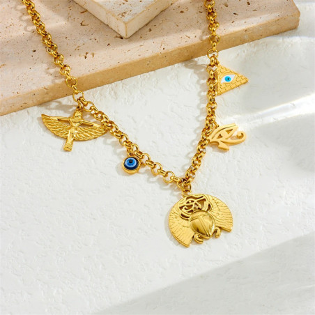 Collier Scarabée Égyptien | Talisman Unique & Porte-Bonheur