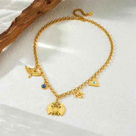 Collier Scarabée Égyptien | Talisman Unique & Porte-Bonheur